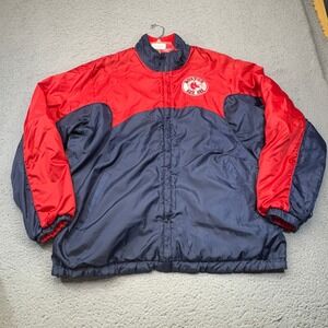 Vintage Boston Red Sox Jacket Mens XL Reversible Red Blue Puffer Fleece MLB
